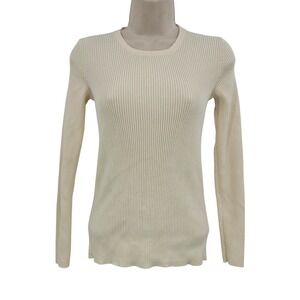 Moda International Sweater Women S Rib Thermal Knit Cabincore Preppy Tennis Prop